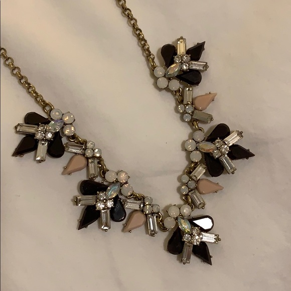 Loft Brass Black Pink Rhinestone Necklace ✨ - Picture 2 of 7